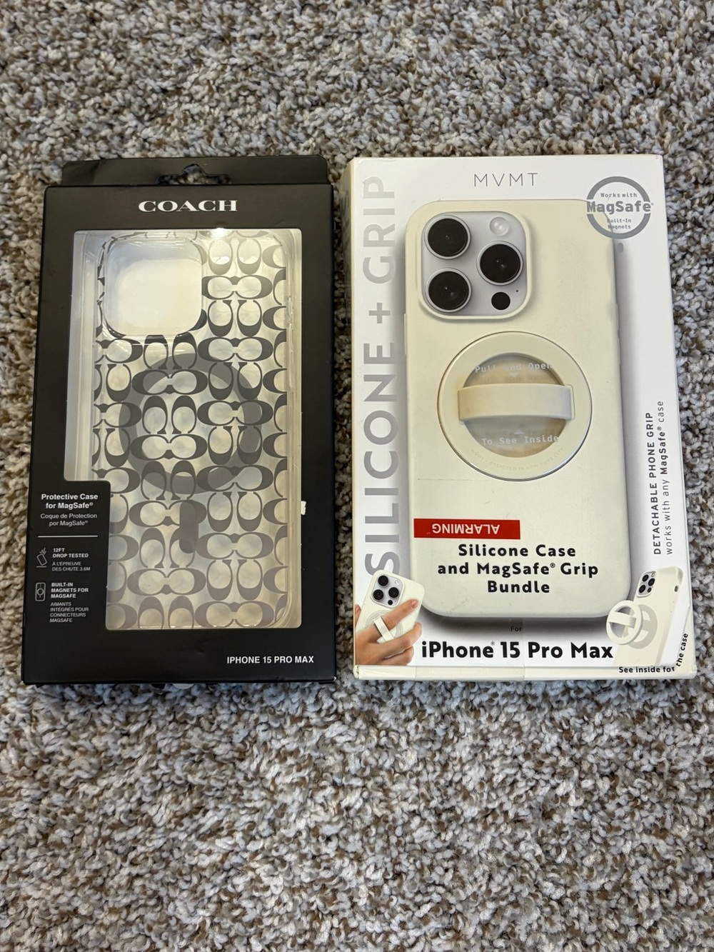 New With Tags iPhone 15 Pro Max Bundle Coach and MVMT Phone Cases
